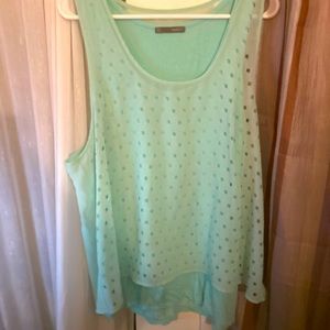 Mint Green, Loose Fitting Tank Top with Inner Spaghetti Strap.
